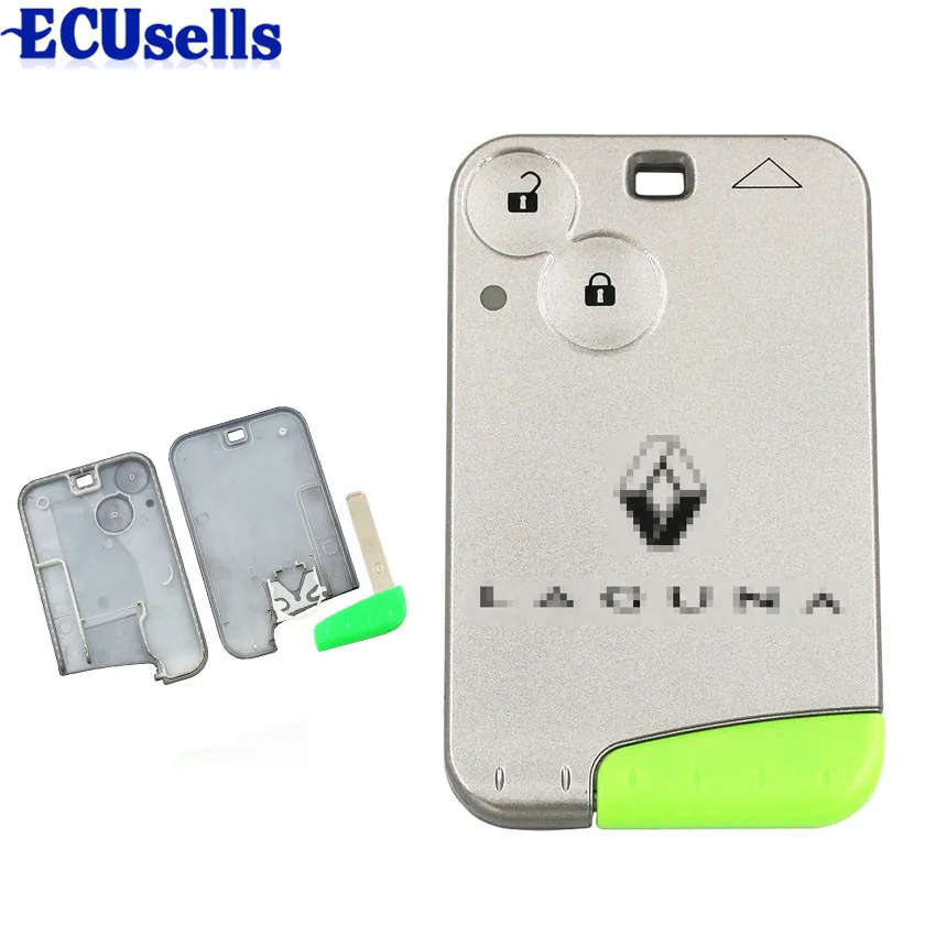 

2 Button Smart Card Remote Car Key Shell Case Key Housing with Insert Small Key For Renault Laguna Vel-Satis Espace
