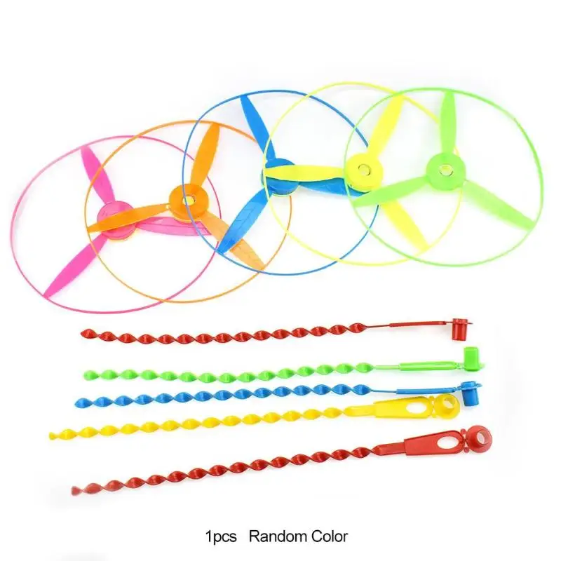 1 шт. спин для создания сказочной атмосферы на открытом воздухе летающая тарелка бамбуковая стрекоза игрушки для вертолетов с светодиодный светильник для детей обучающие игрушки для Детский подарок