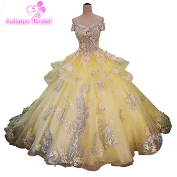 

Vestido de Noiva Off Shoulder Ball Gown Vintage Wedding Dresses Lace Appliques Crystal Robe de Mariage Bridal Gowns 2017 New