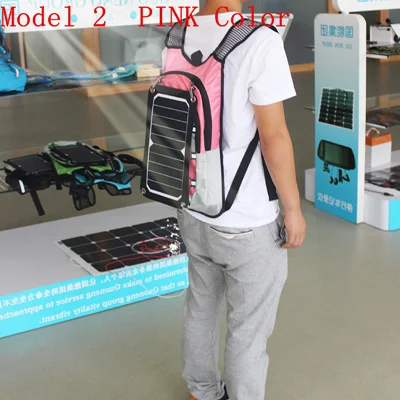 Новая спортивная велосипедная сумка для воды, уличная солнечная панель, USB зарядное устройство, велосипедный гидратационный рюкзак для мобильного телефона, походный рюкзак для путешествий - Цвет: Model 2 Pink