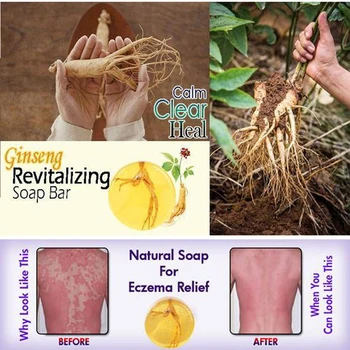 

Ginseng Revitalizing Soap Bar Acid Soap Whitening Shrink Pores Body Face Skin Care Moisturizing 100g