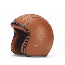 3/4 Кожа Открытым Лицом Половина Harley Moto Мотоцикл Шлем винтаж Мотоцикл Vespa capacete Велосипед Чоппер