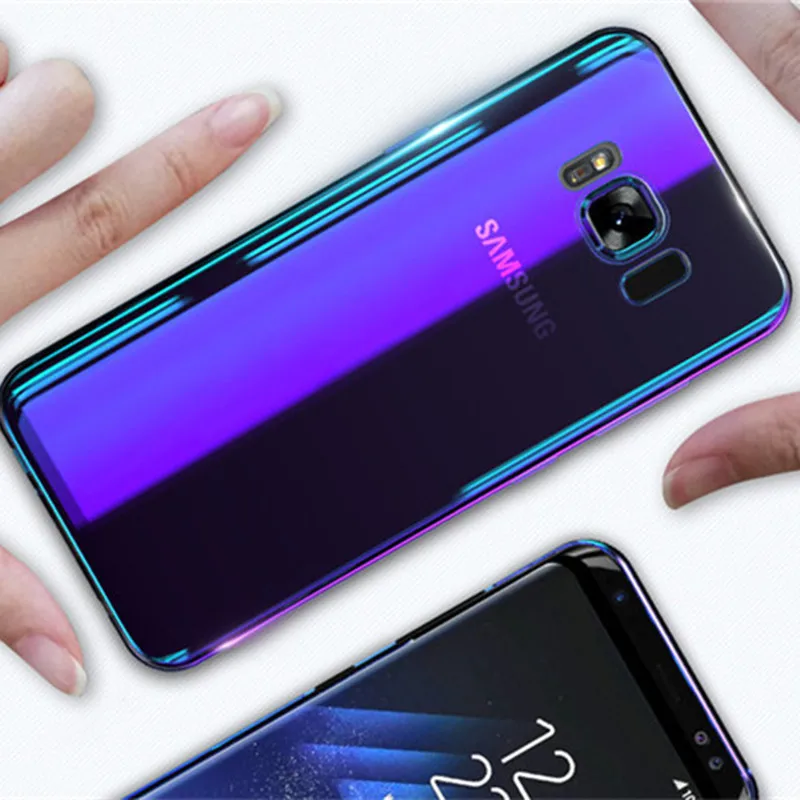 

Aurora Blue Ray Phone Case For Samsung Galaxy S9 S9 Plus Ultra Thin Cover For Samsung S8 S7 Edge Note 8 9 Cases Capa Shell Cove