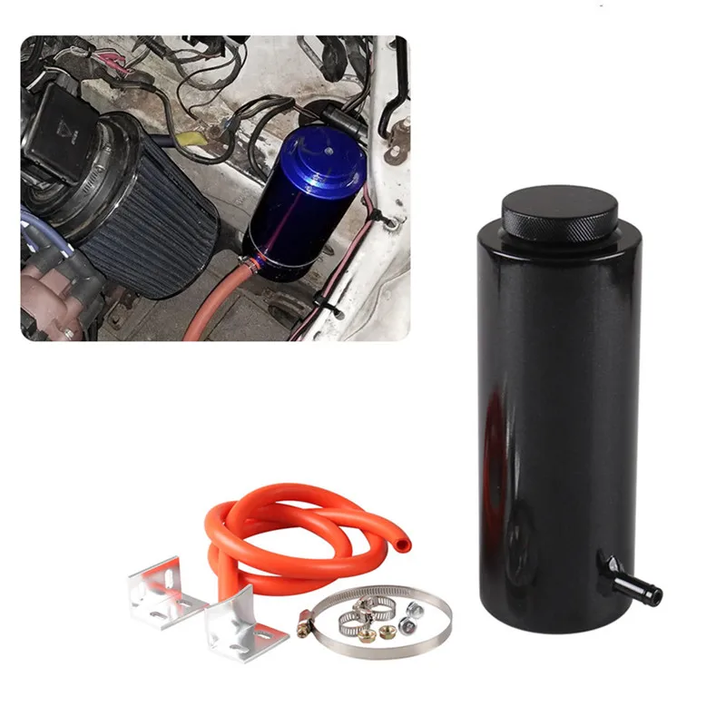 

00ML Cylinder Radiator Overflow Reservoir Coolant Tank Universal Can Black Blue Red Purple Silver HY010