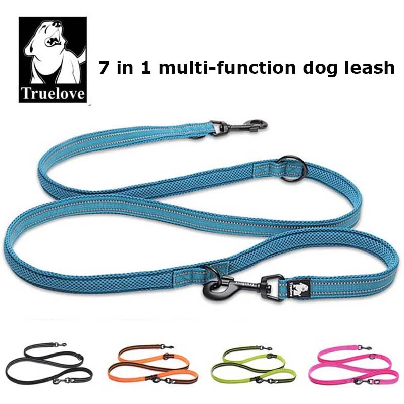 Truelove 7 In 1 Multi Function Adjustable Dog Lead Hand Free Pet Training Leash Reflective Multi