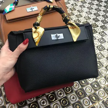 

Leather handbag female wings bag Kel2424 slung togo lychee pattern first layer leather lock h home new