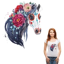 Нашивки с лошадьми цветы животное железо на заказ Parches A-Level моющаяся аппликация термоприклеивание, наклейки на одежду