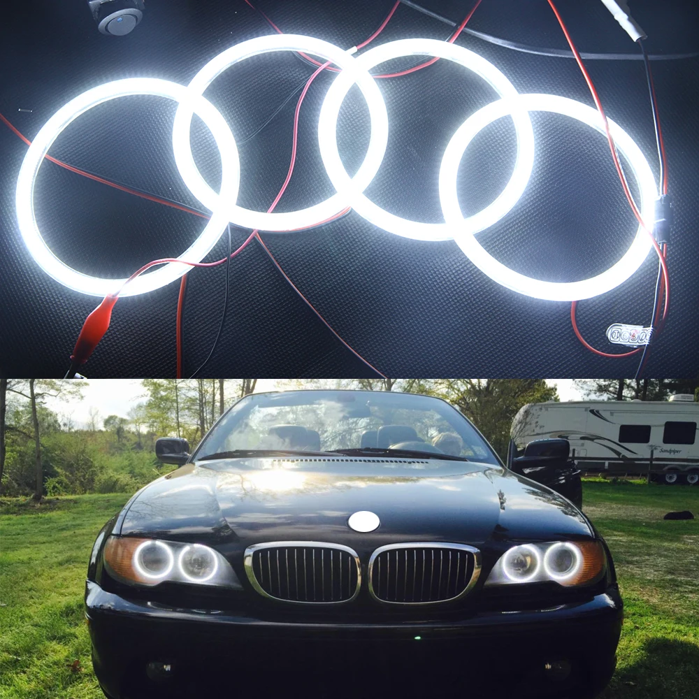 10000K чистый белый 3014 SMD LED Ангельские Глазки Halo Кольцо освещение комплект для 2004 2006