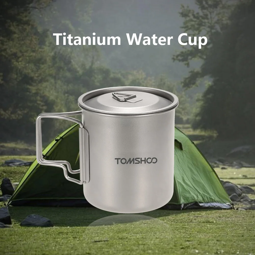 

Lixada 420ML Titanium Cup Mug Pots Tableware Outdoor Camping Cup Cooking Pots Picnic Water Cup Mug of Coffee Tea with Lid
