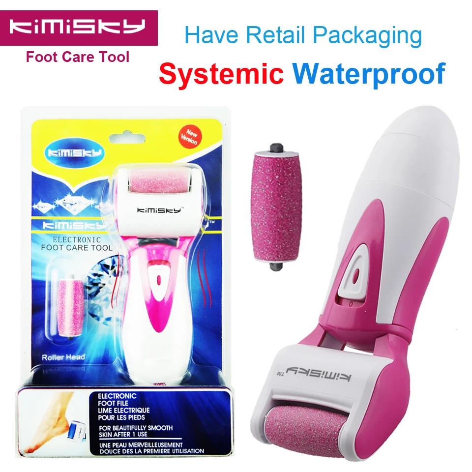 

RED Kimisky Rechargeable Foot Care Tool Pedicure Personal Care Foot Exfoliating Feet Dead Skin 2Ps Sholls Roller Heads +Box