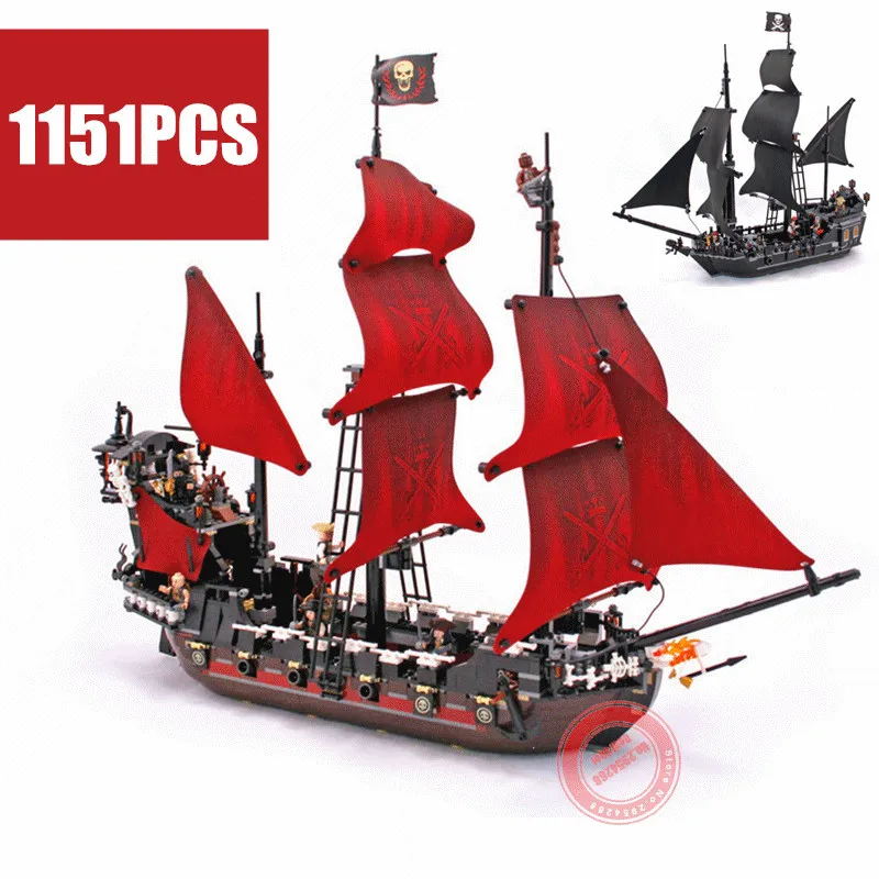 

The Black Pearl Queen Anne's revenge fit Pirates ship of the Caribbean Building Blocks bricks 4184 4195 gift kids set