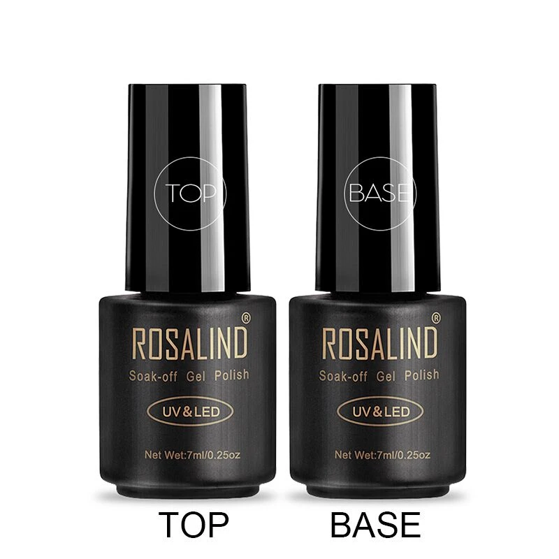 Гель-лак ROSALIND, топовое покрытие, Базовое покрытие, блестящее, стойкое, укрепляющее, 7 мл гибридные Лаки, искусственный маникюр