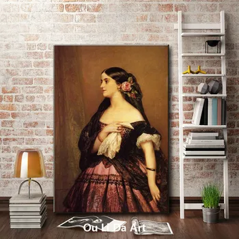 

classical court figure noble dame portrait oil painting canvas printings printed on canvas home wall art decoration picture