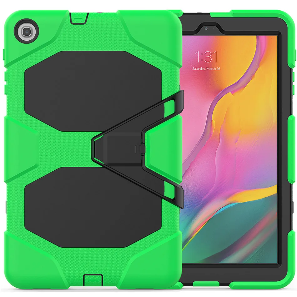 For Samsung Galaxy Tab A 10.1 T510 T515 SM-T510 Tablet Shockproof Hard case Military Heavy Duty Silicone Rugged Stand Cover