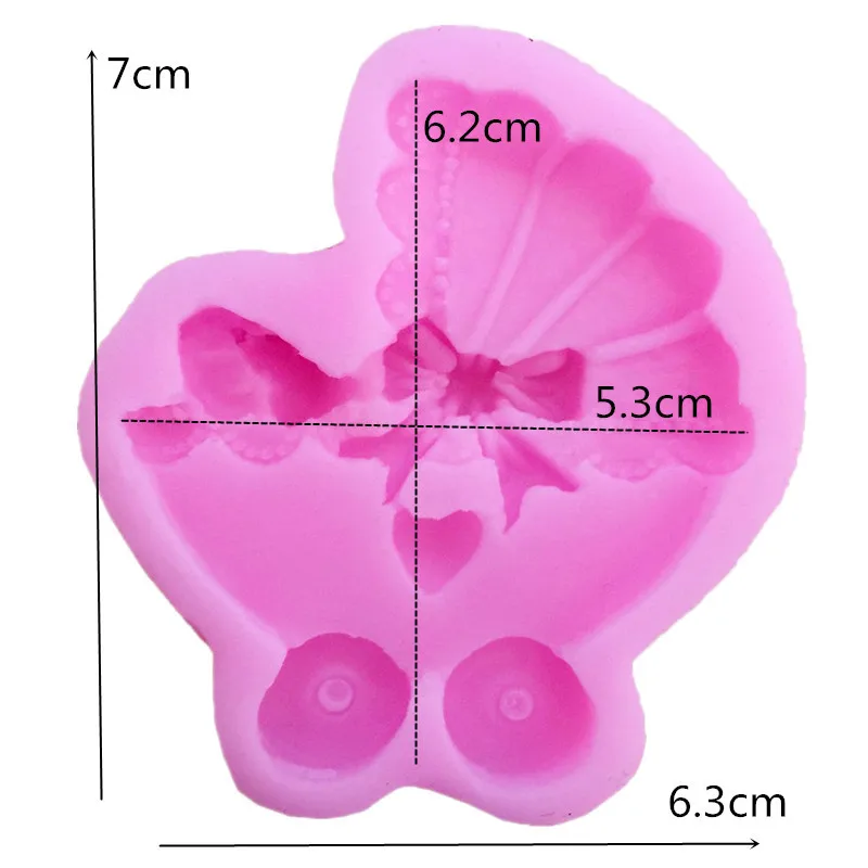 Сахар ремесло детская коляска силиконовая форма галстук-бабочка помадка форма торт декоративное устройство для шоколада плесень
