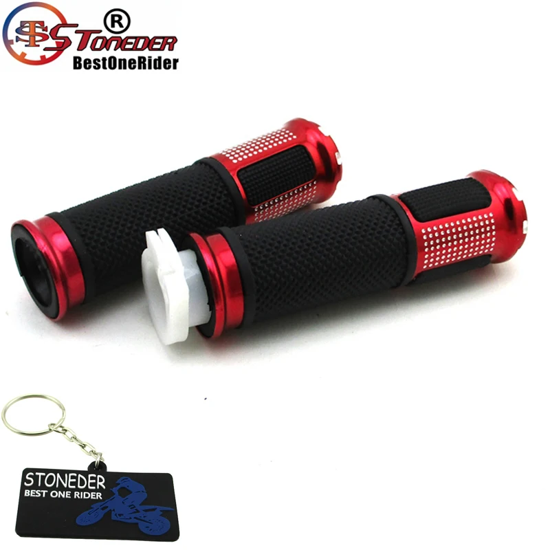 

STONEDER Red 22mm 7/8" Handlebar Aluminium Hand Grips Universal For ATV Quad 4 Wheeler Pit Dirt Motor Bike Gas Motorized Bicycle