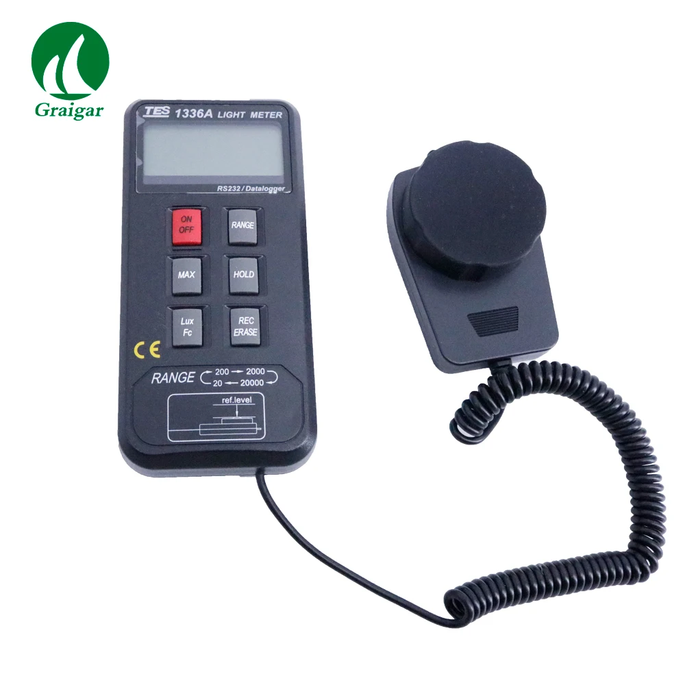 TES-1336A Digital Light Meter TES1336A Цифровой Люксметр регистрация данных Light метр Диапазон измерения 20/200/2000/20000 лк