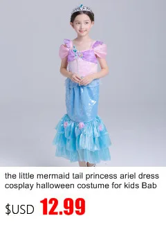 Детские сказочные платья «хвост маленькой русалки Ариэль», маскарадный костюм принцессы на Хэллоуин для девочек