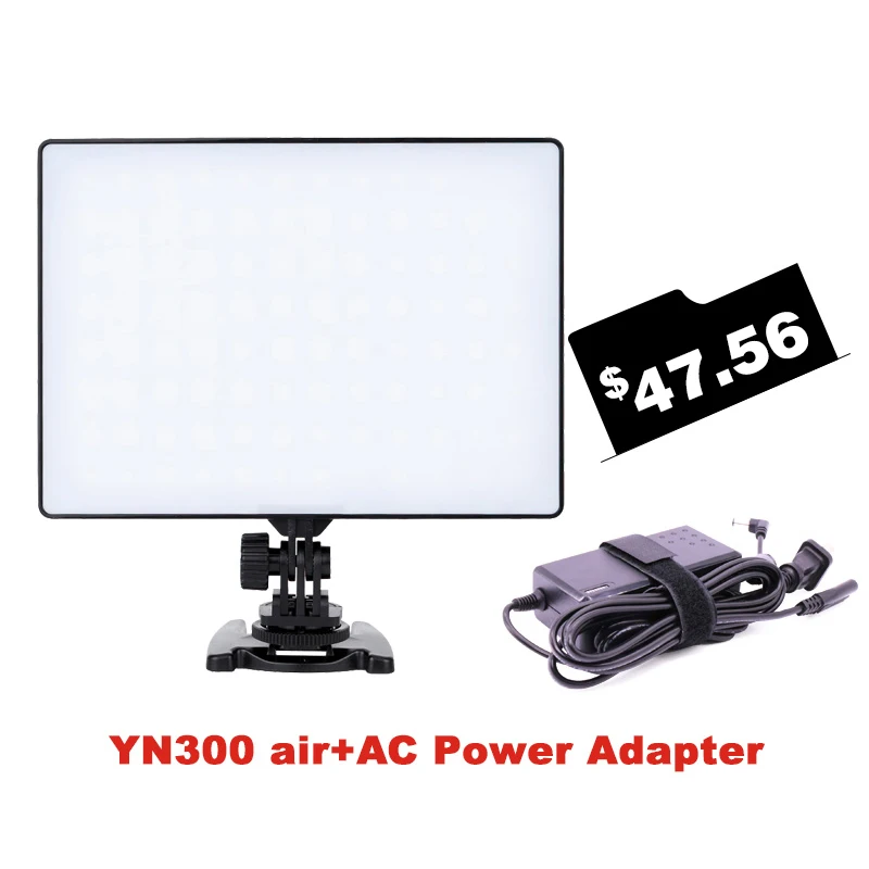 

Ulanzi YONGNUO YN300 Air LED Panel Video Light 3200K-5500K with AC power Adapter for Canon Nikon Camcorder Camera