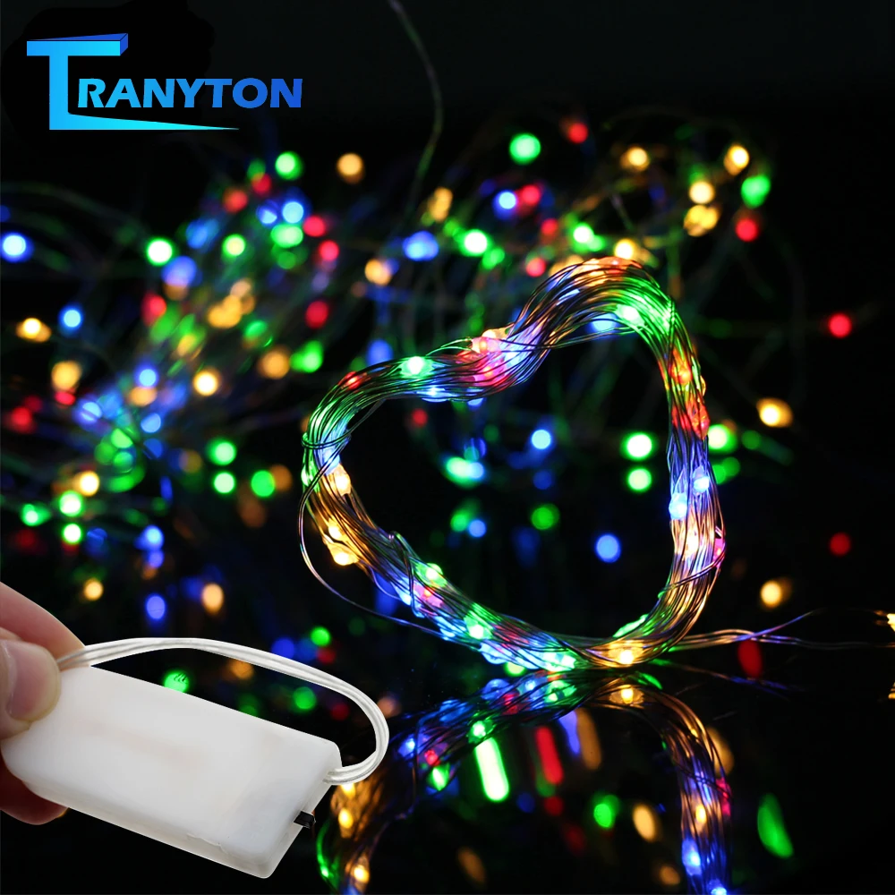

2M Copper Silver Wire LED String Light 20LEDs Waterproof Strip Holiday Lighting For Christmas Wedding Party Decoration 10pcs/lot