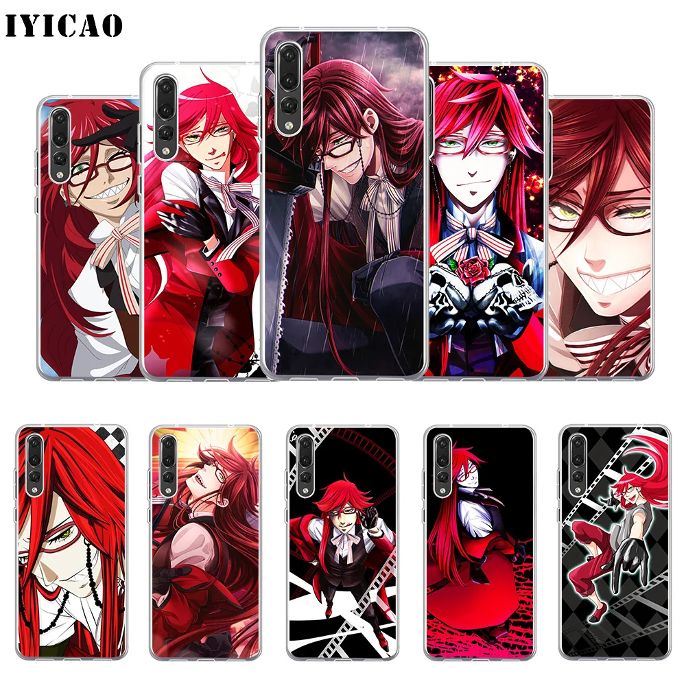 IYICAO Черный Дворецкий Grell Sutcliff Мягкий силиконовый чехол для телефона Huawei P30 P20 Pro P10