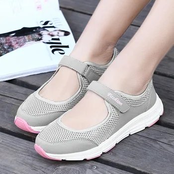 

Summer Breathable Women Sneakers Healthy Walking Shoes Outdoor Mesh Antislip Sport Running Shoes Mother Gift Comfort Light Flats