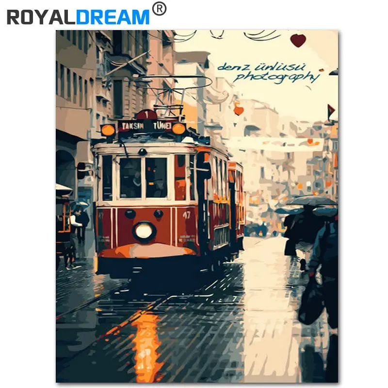 Набор для рисования по номерам на холсте пейзаж города ROYALDREAM | Дом и сад