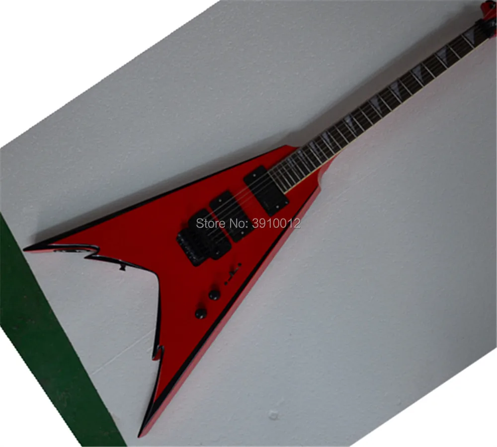 

High quality Jackson PDX-2 Demmelition King Flying V Red Electric Guitar EMG Pickups Floyd Rose Tremolo
