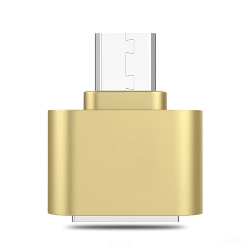 Antirr Мини Micro USB OTG адаптер штекерным USB2.0 конвертер для samsung Xiaomi huawei LG для Android телефонов USB OTG адаптер - Цвет: Gold