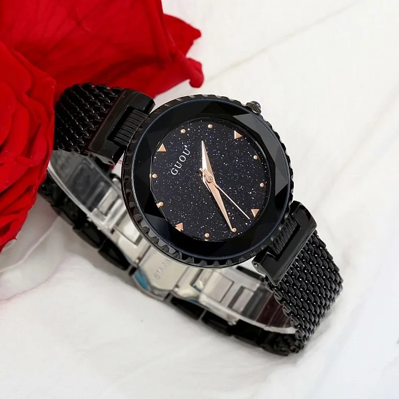 Fashion Starry Dial Ladies Watches Casual Rose Gold Stainless Steel Strap Quartz Women s Watch gift for women relojes para mujer