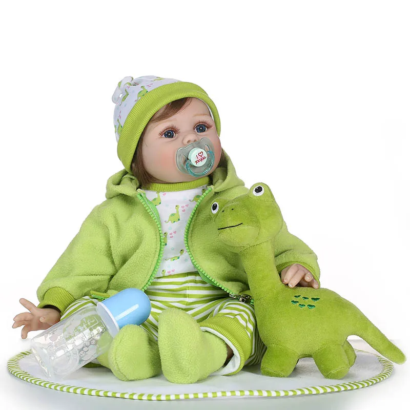 

2018 New 55CM Vinyl Jointed Reborn Doll Lifelike House Play Baby Dolls for Kids Playmate Christmas Gift