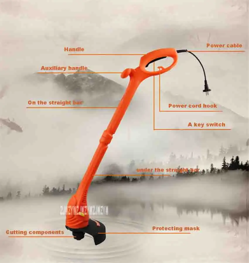 ZJMZYM новая RI-WT-0350-EXP, электрическая газонокосилка, портативные садовые инструменты для обрезки во дворе, триммер для травы, 350 Вт, 220 В-50 Гц, 11000 об/мин