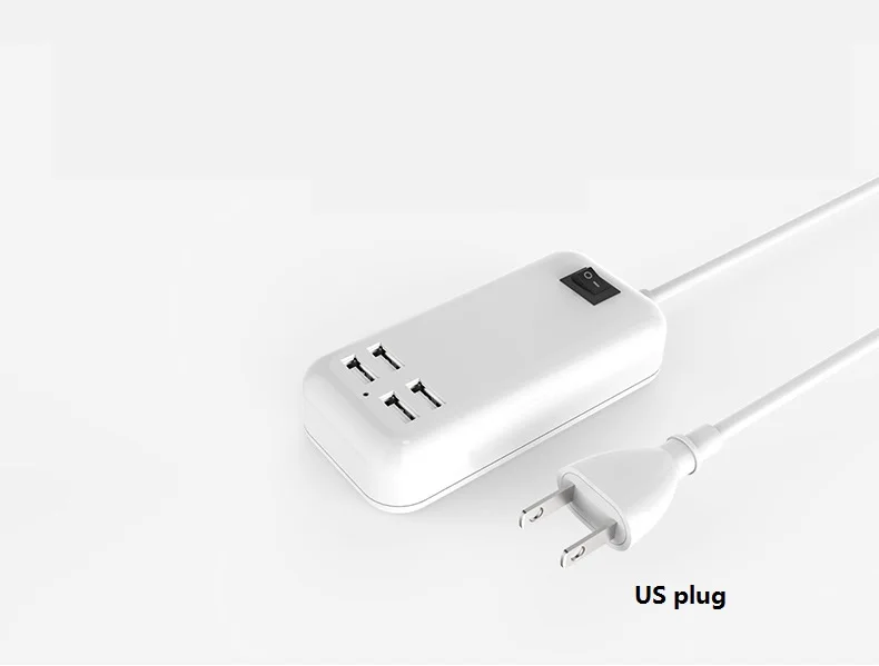 10 шт./партия, 4 usb-адаптера для зарядного устройства, электрические розетки для путешествий, штепсельная Вилка для США, ЕС, Великобритании, 5 В, 3 А, 4 порта, настенное зарядное устройство USB, быстрая зарядка