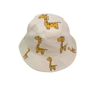 

Children's lovely giraffe pure cotton sunshade fisherman's cap tourism leisure folding flat-top bowl cap
