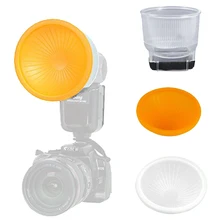 Универсальный Белый Оранжевый светорассеиватель для вспышки в форме купола Набор для цифровой зеркальной камеры Canon Nikon YONGNUO YN560 YN565 YN568 MK910 все Камера Speedlite