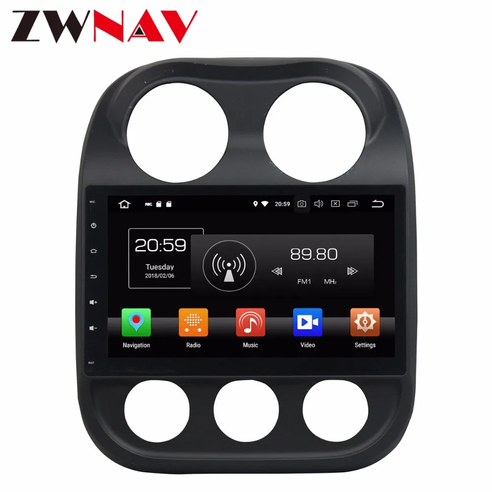 Discount IPS Screen 4+32G Android 8.0 Car multimedia Player head unit For Jeep Compass 2014 2015 With GPS Navigation Radio auto stereo 2