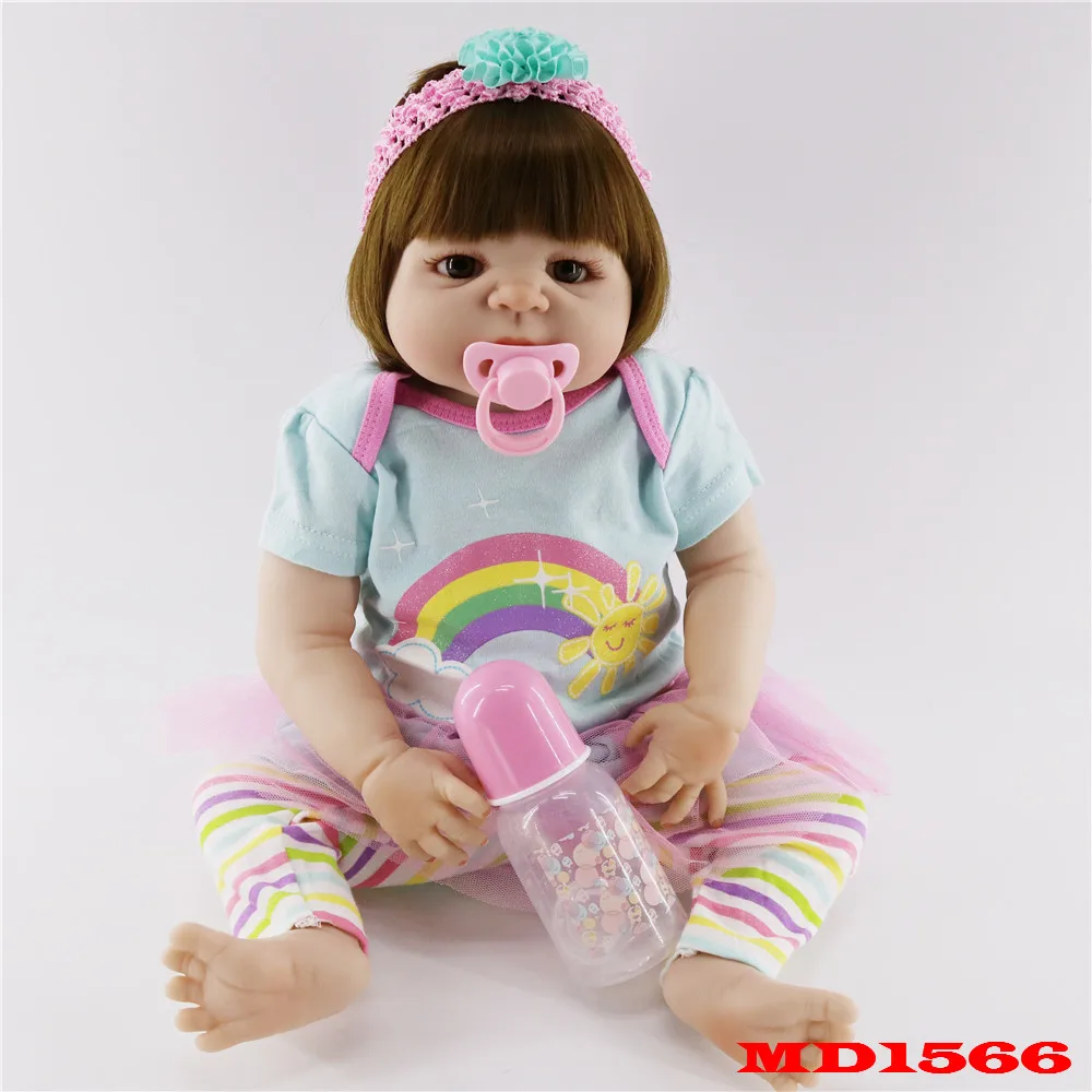 

2018 newest Baby Girl Reborn Dolls girls Toy Full Silicone Vinyl 22'' 55 cm Real Life Bebe Reborn Alive Doll NPK a toy for child