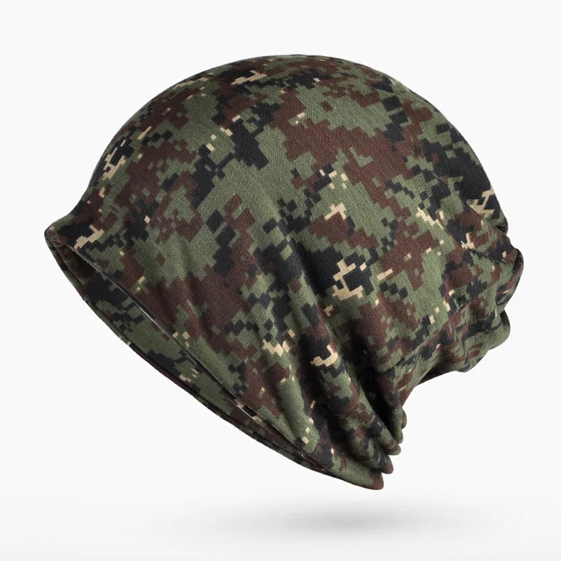 Мужская осенне-зимняя шапка, Тактическая Военная Балаклава, армейская камуфляжная шапка, тонкие хлопковые шапочки, мужская шапка унисекс, камуфляжный шарф - Цвет: FLECKTARN