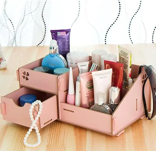 

Multi-function DIY wooden office, make-up dual-purpose single drawer desktop storage box 29.5*19*12.2cm