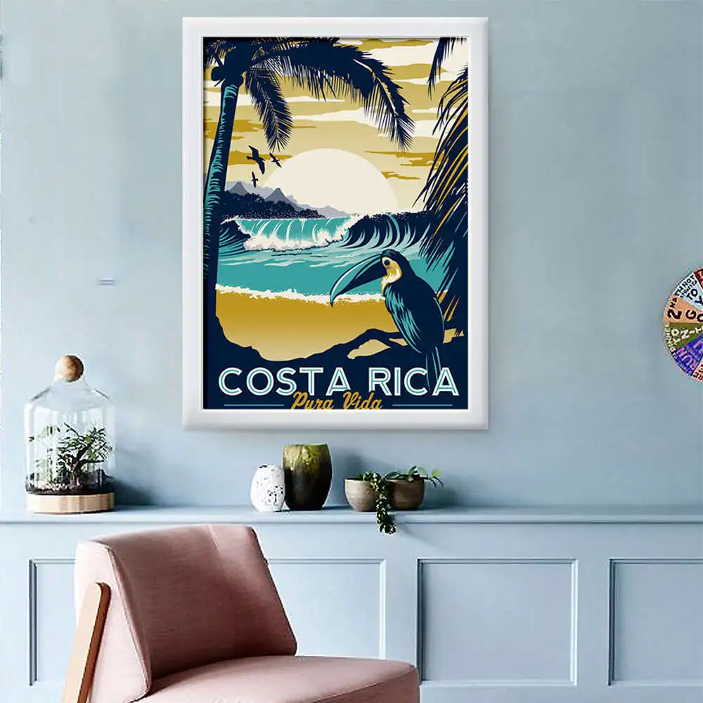 NICOLESHENTING-Aruba-Hawaii-Sea-Beach-Vintage-Minimalist-Art-Canvas-Painting-Landscape-Picture-Print-Modern-Home-Room (2)