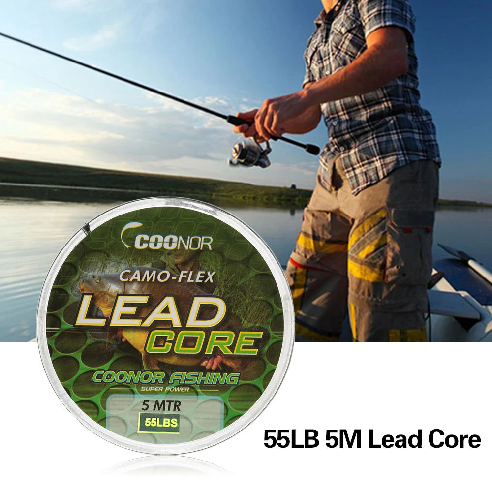 COONOR 35lb/45lb/55lb 5 м рыболовная леска Leadcore плетеная камуфляжная для ловли карпа волос