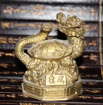 

Chinese Bronze Myth Animal XuanWu Beast Dragon Turtle Snake Statue