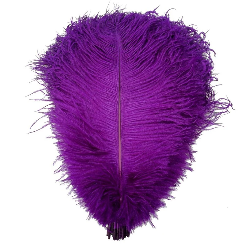 Жесткий стержень, 10 шт./партия, натуральные пурпурные перья страуса 15-75 см, для рождественской вечеринки, свадебные украшения, ювелирные изделия, перья