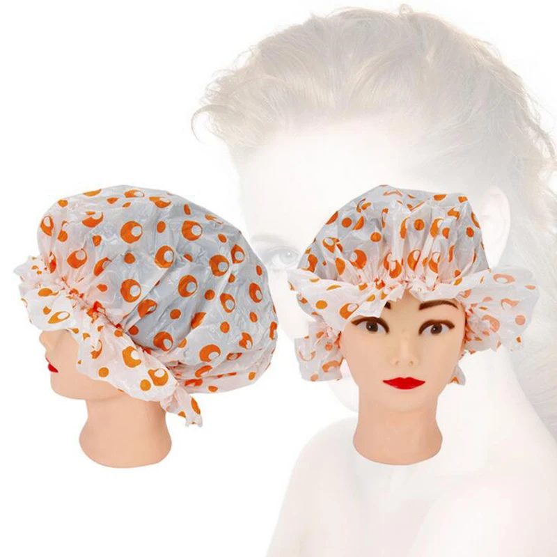 5pcs Shower Caps Waterproof Non woven Pleated Anti Dust Hat Women Bath