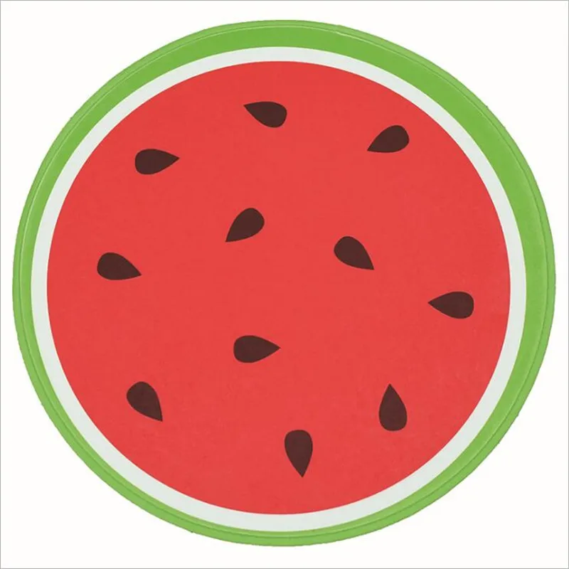 В западном стиле Стиль фланель ковер с принт с фруктами узор Спальня дверь кухни, ванной коврик нескользящий абсорбент напольный коврик - Цвет: watermelon