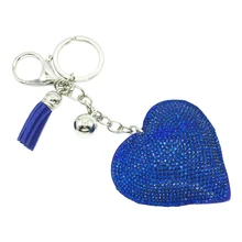 2018 New Fashion Car Full Rhinestone Heart Key Chain Gold Silver Chain Keychain Bag Car Hanging Pendant Jewelry Hot new fashion women heart rhinestone keychain pendant car key chain ring holder jewelry exquisite gifts m23
