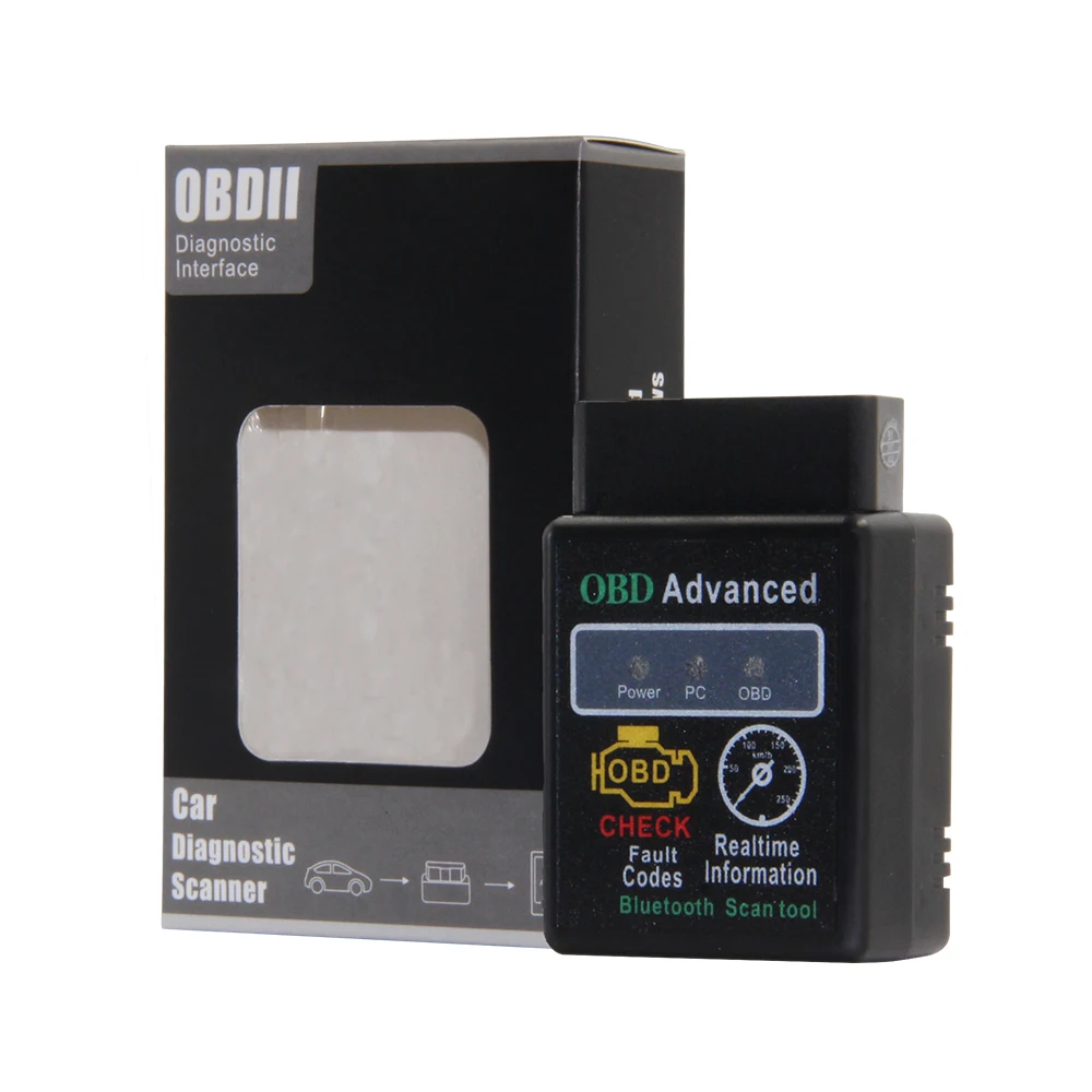 ELM327 v1.5 Bluetooth obd2 автомобильный диагностический сканер Супер Мини ELM 327 OBDII диагностический инструмент для Android/ПК поддержка 12 языков