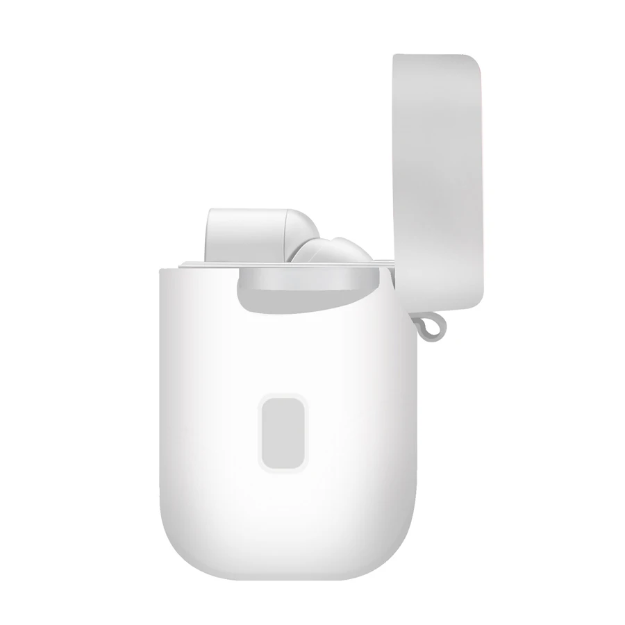 Силиконовый чехол для наушников с карабином для Xiaomi Airdots Pro Bluetooth беспроводная гарнитура защитный чехол - Цвет: white