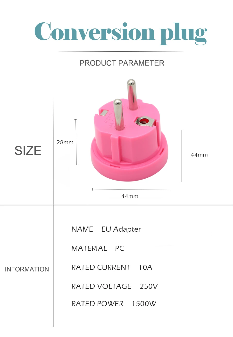 2 Round Pin Socket US AU To EU Plug USA AUS To Euro Europe Travel Wall Power Plug Charger Outlet Adapter Converter Safety Valve (7)