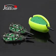 JIGEECARP 1Set Outdoor Carp Fishing Tackle Inline Method Feeder & Mould Set Quick Release Bait Carp Barbel Coarse Baiting Tool
